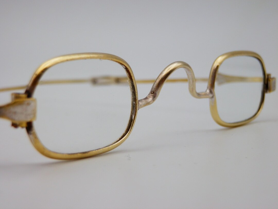 Antique 1860's CIVIL WAR ERA Gold Brass Eyeglasses Vintage Extending ...