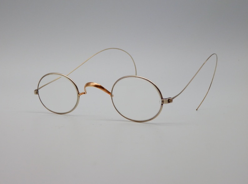Antique 1890's AO Victorian Era NICKEL & GOLD Wire Rim Eyeglasses ...