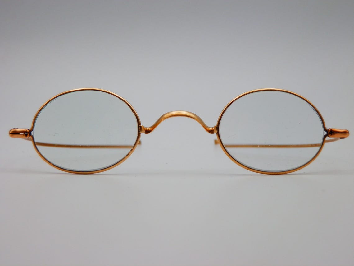 Antique 1890's S.P.A. Victorian Era Gold Brass WIRE RIM Reading Glasses ...