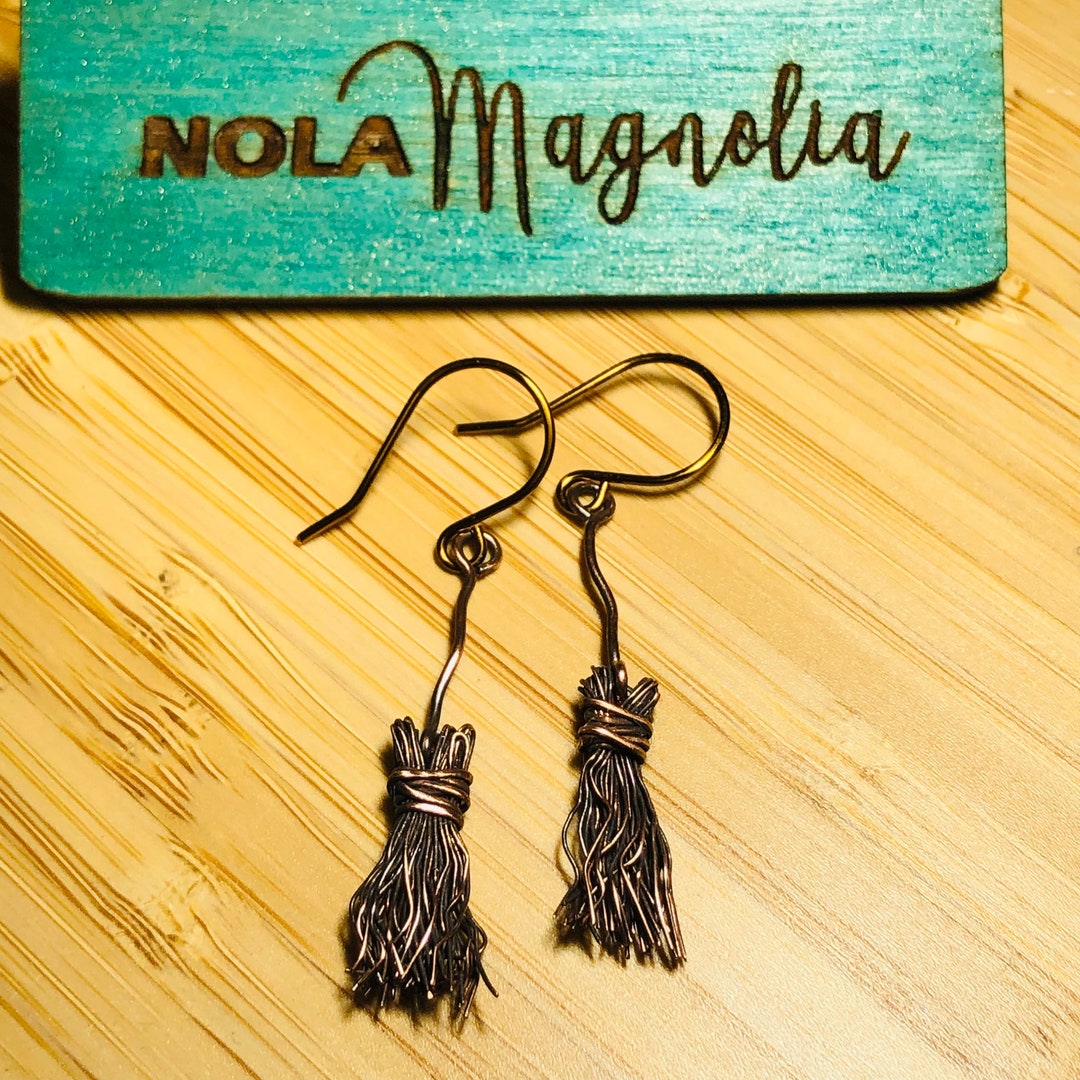 Witchy Broom Earrings Etsy