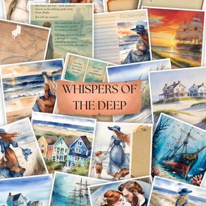 Whispers from the Deep | Ocean-Themed Digital Junk Journal Kit | Printable Ephemera Pages | Sea & Vintage Romance