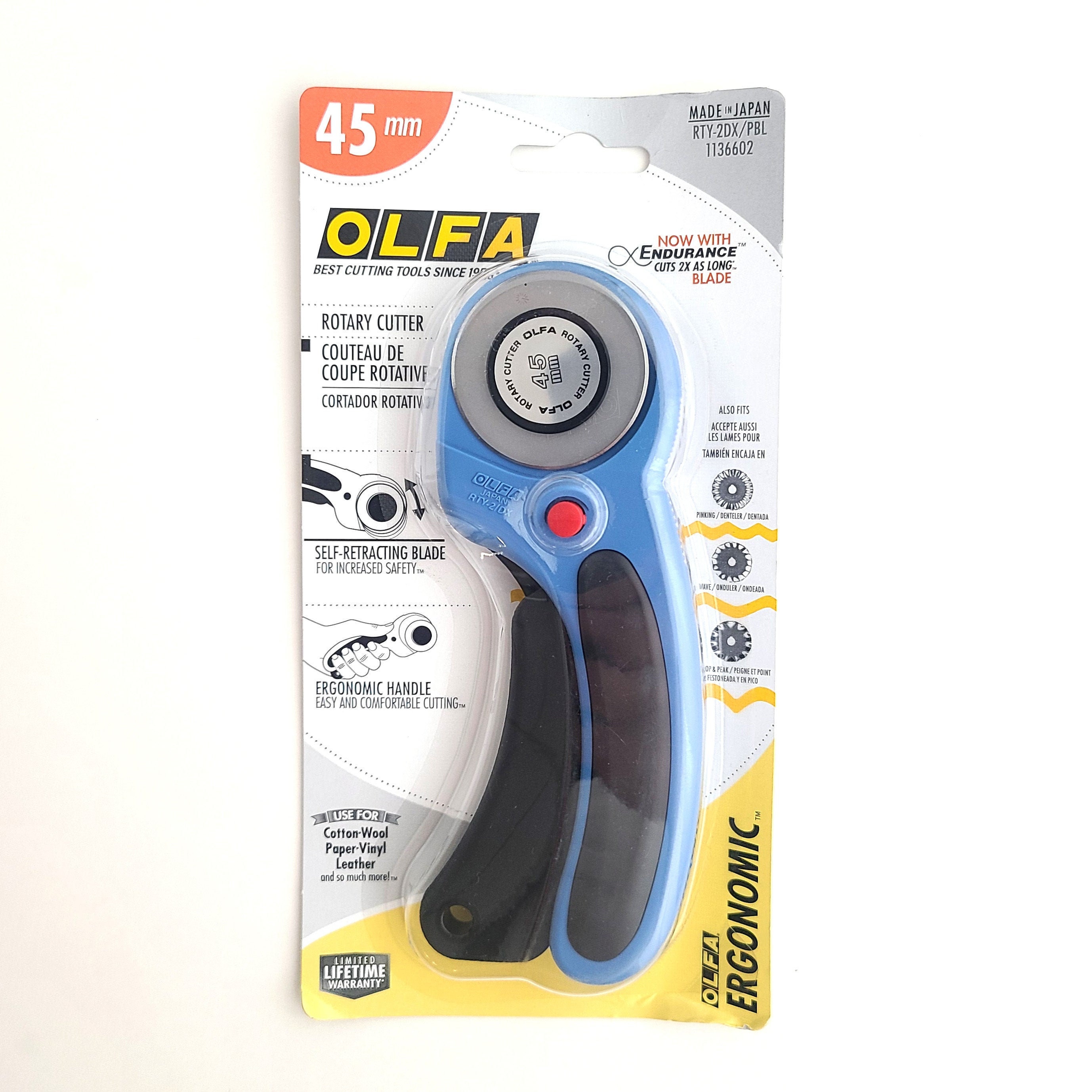 Olfa Rotary Cutter 45 mm Ergonomic Handle RTY2DX Pacific Blue Etsy