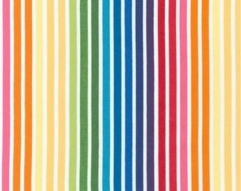 Rainbow Striped Fabric - Cotton Quilting Fabric - Ann Kelle Remix - Robert Kaufman - AAK-10397-195 BRIGHT - Fabric by the Yard