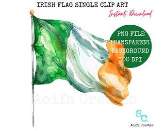 Watercolor Irish Flag Clipart – St. Patrick's Day PNG (Digital Download)