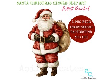 Santa Christmas Clipart - Full Body PNG (Digital Download)