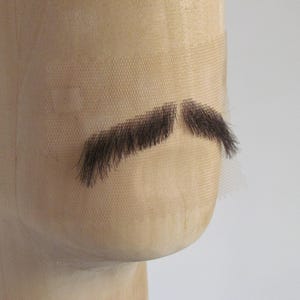 The Sgt. Pepper | Realistic Fake Moustache Human Hair Lace Medium Dark Brown Blond Hippy 1960s 1970s Costume Facial Hair Postiche Beatles