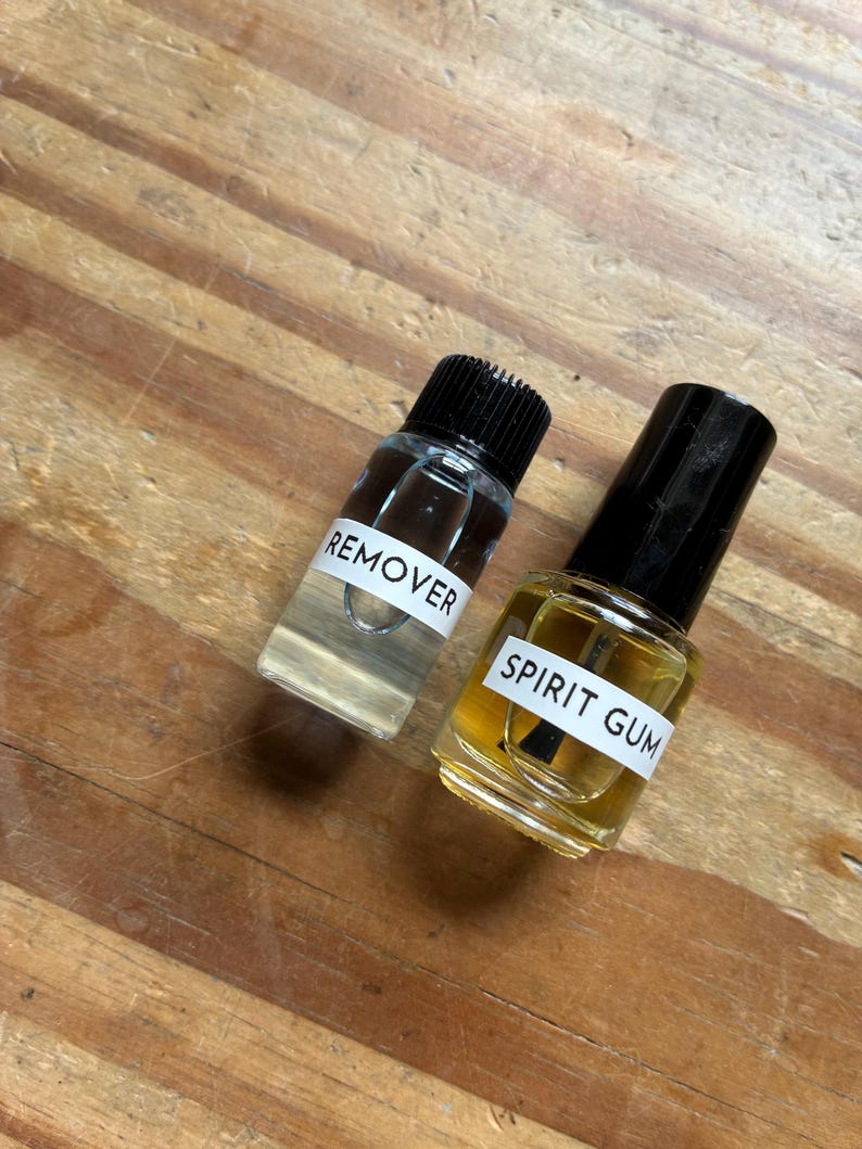Spirit Gum and Remover Set | Facial Hair Adhesive Mastix Skin Safe Kryolan Make-Up Costume Moustache Beard Glue image 1