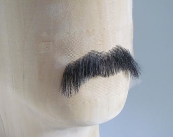 The Mercury | Professional Quality Fake Moustache Black Synthetic Freddie Mercury Costume 80s Film Theatre Cosplay Lace Knotted Handmade