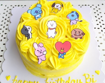 BT21 BTS Cupcake / ozdoba na wierzch tortu (pobranie cyfrowe)