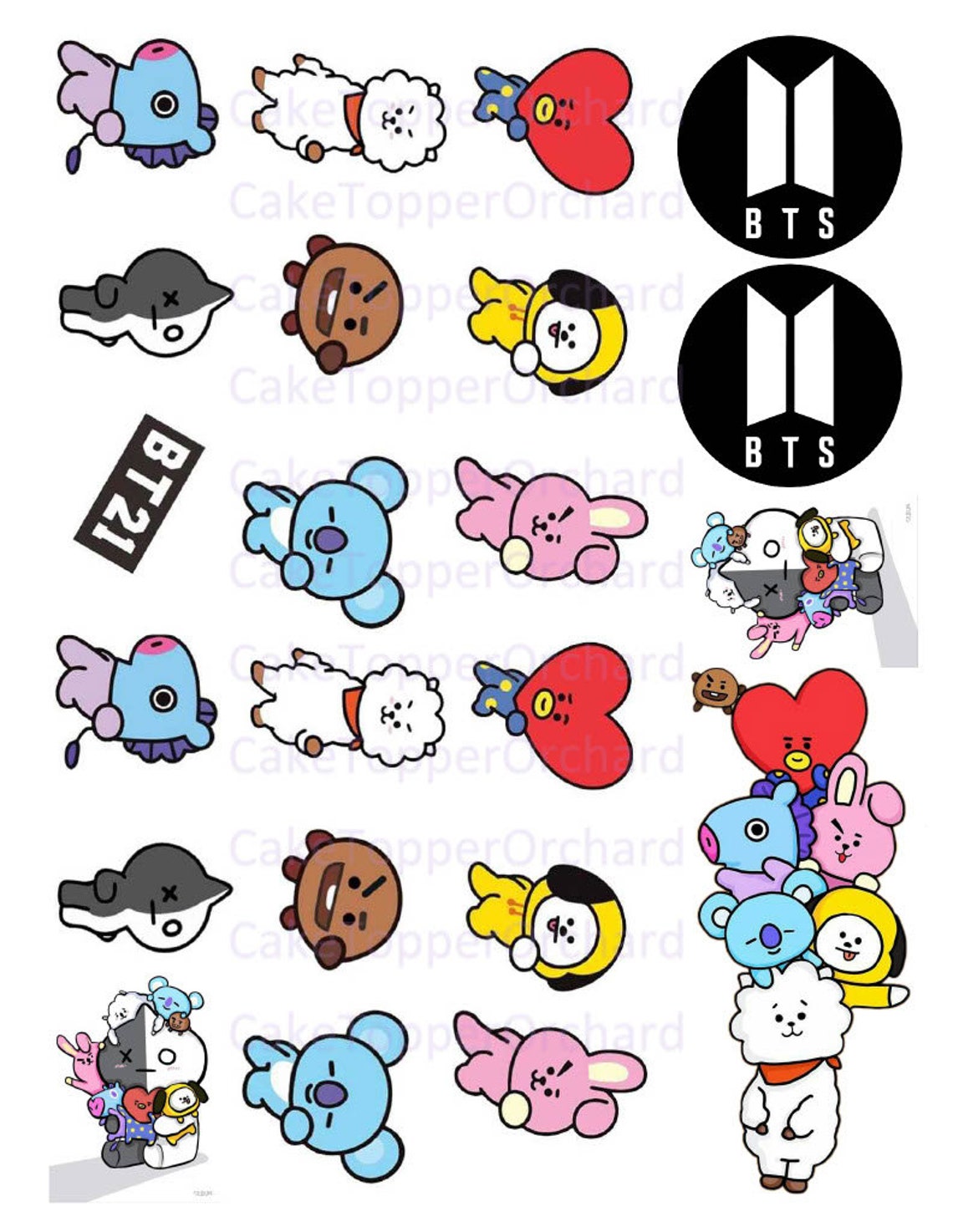 BT21 BTS Cupcake / Cake Topper digital Download - Etsy India