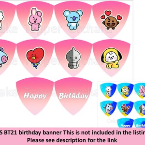 BT21 BTS Cupcake / Cake Topper digital Download - Etsy Canada