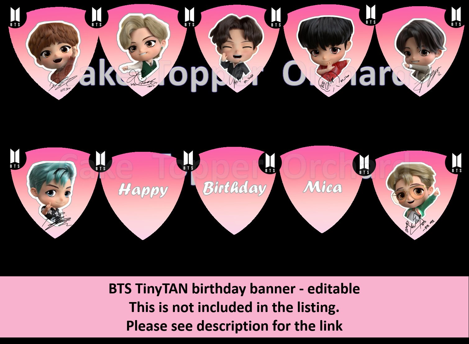 BT21 BTS Cupcake / Cake topper Digital download | Etsy