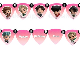 BTS Tinytan Geburtstagsparty Banner (digitaler Download)