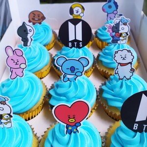 BT21 BTS Cupcake / Cake Topper digital Download - Etsy Canada