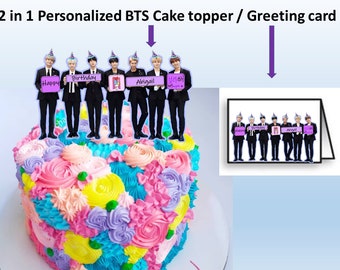 Personnalisé personnalisé BTS BT21 Cake Topper / Carte de vœux