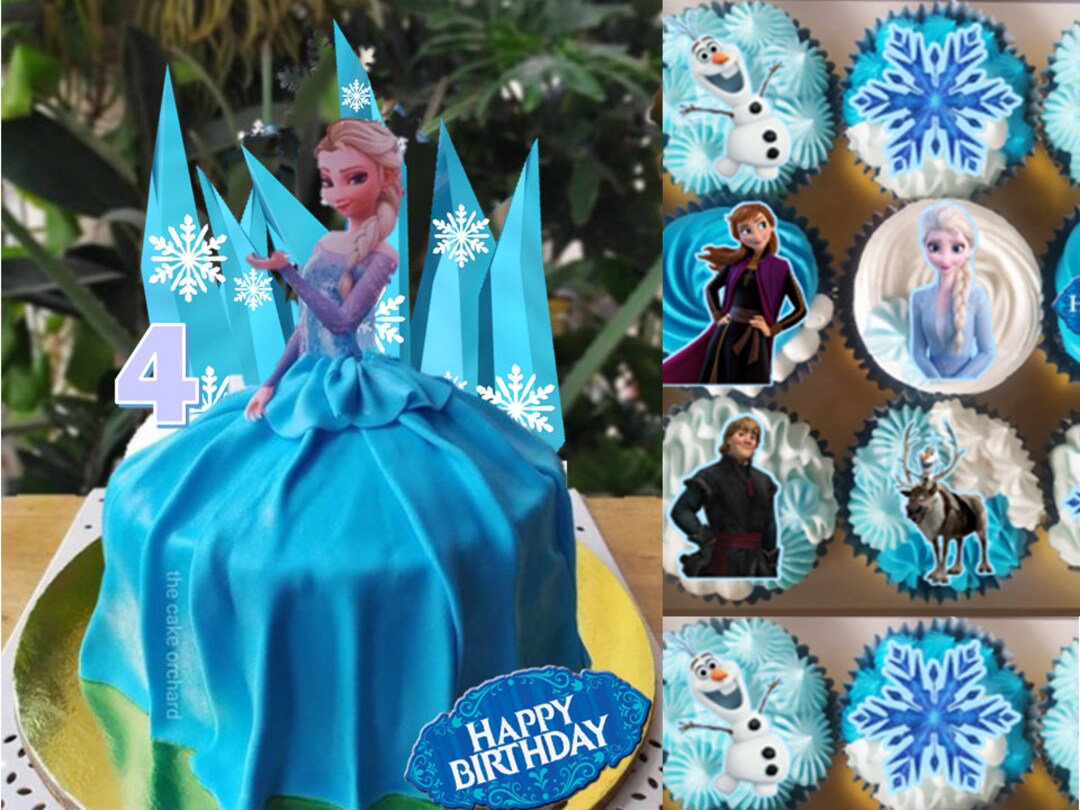 FROZEN Cake and Cupcake Topper, DIY Princess Elsa Printable Birthday ...
