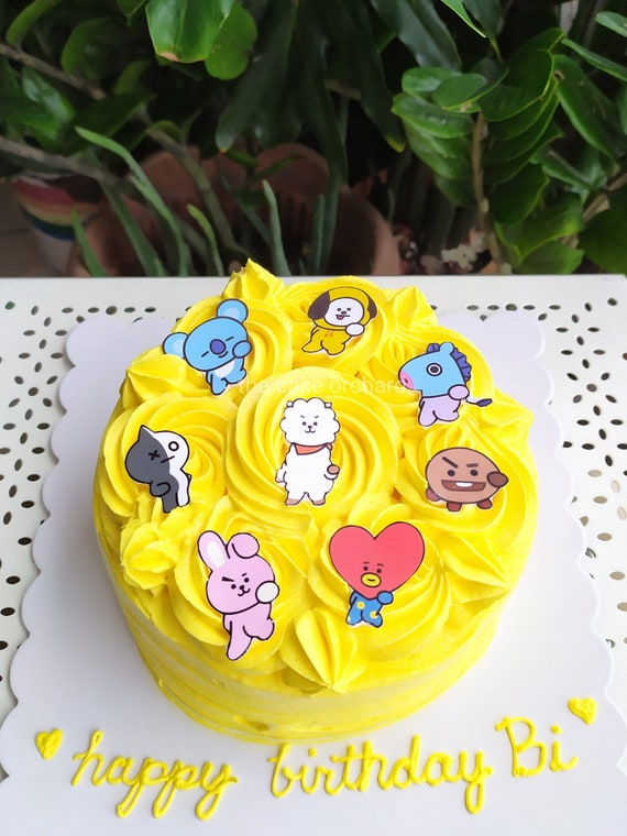 BT21 BTS Cupcake / Cake topper Digital download | Etsy