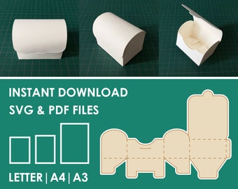 Chest Gift Box Template, SVG, PDF, 8.5x11, A4, A3 Sheet Instant Download