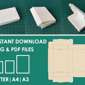 Rechthoekige verpakking doos Sjabloon SVG, PDF, 8.5x11, A4, A3 Blad Instant Download