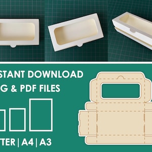 Haarschleife Box, Geschenk Box Vorlage, ohne Kleber Box, SVG, PDF, 8.5x11, A4, A3 Bogen Instant Download
