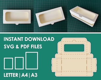 Hair Bow Box, Gift Box Template, No Glue Box, SVG, PDF, 8.5x11, A4, A3 Sheet Instant Download
