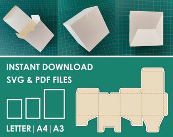Classic Box Template SVG, PDF, 8.5x11, A4, A3 Sheet Instant Download