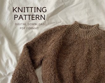 Bison Sweater Knitting Pattern. Easy top-down raglan sweater.