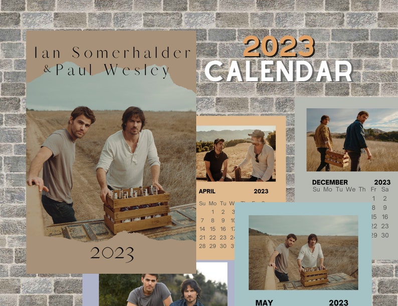 Ian Somerhalder & Paul Wesley CALENDAR 2023 Etsy Ireland