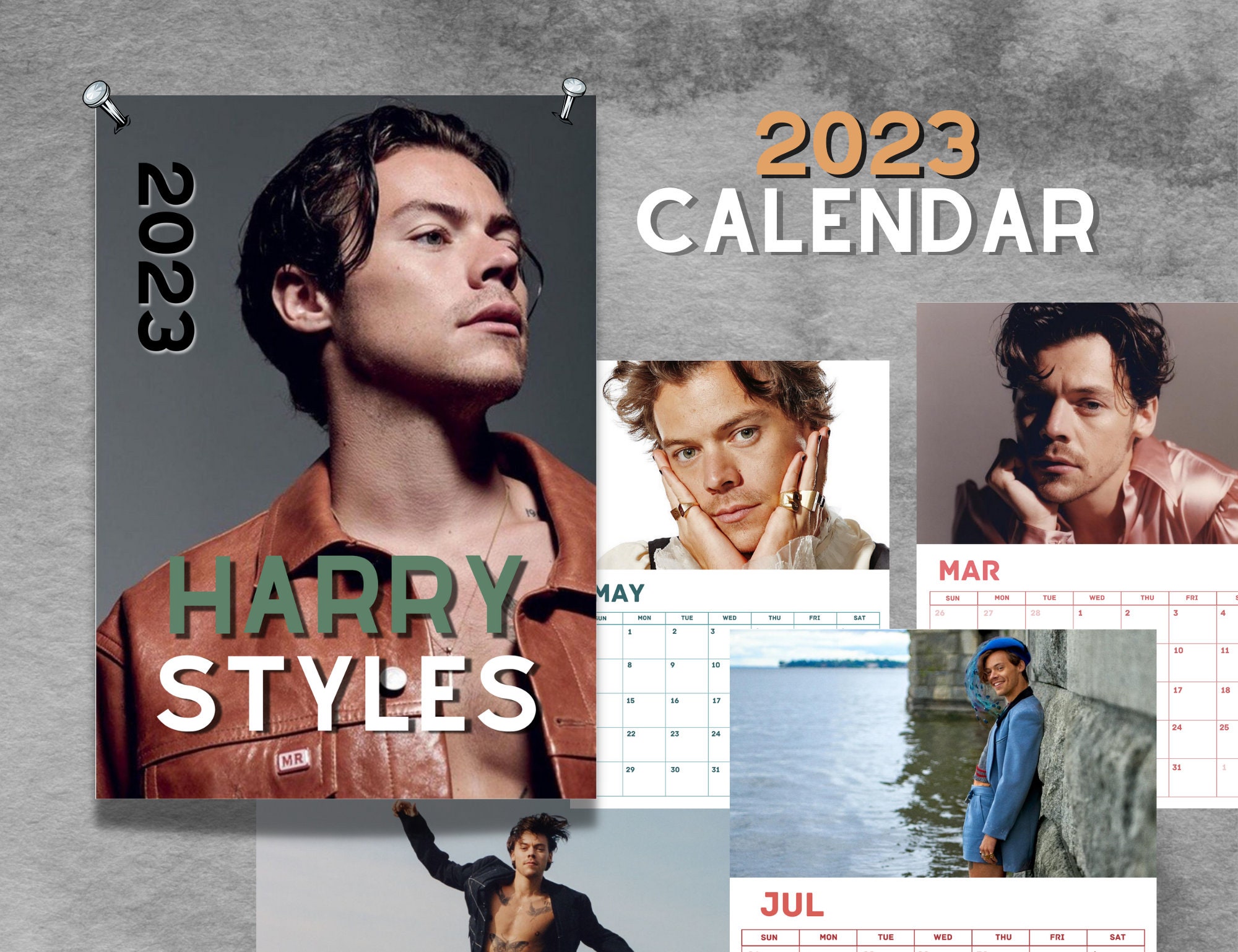 2023 HARRY STYLES CALENDAR 12 Unique Designs - Etsy