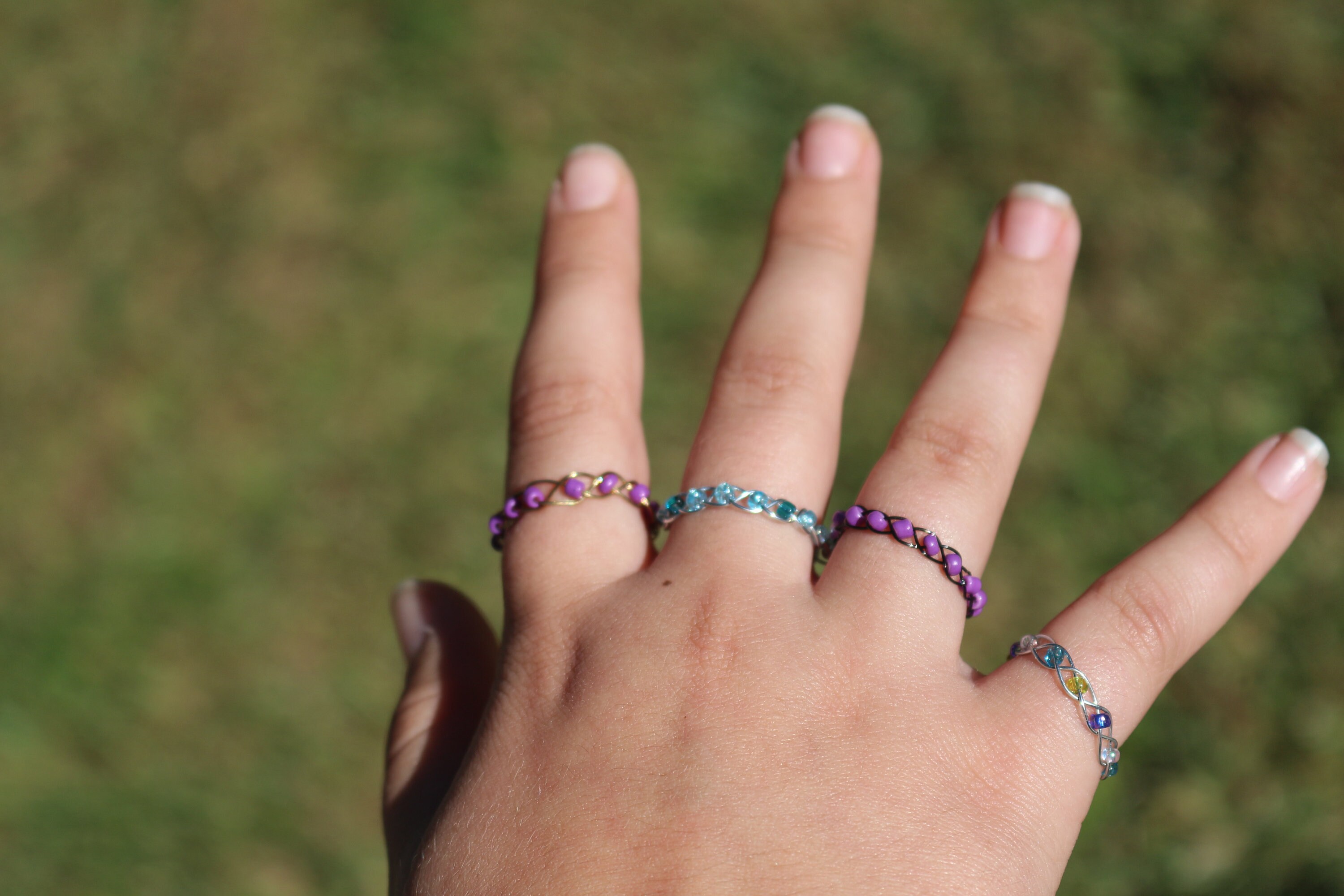 Braided Wire and Bead Rings Braided Stackable Rings Gold | Etsy