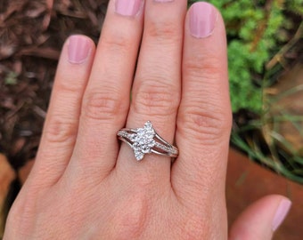 Antique Style 1/4 ct Diamond Ring sterline silver