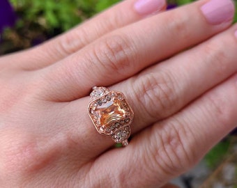 Rose Gold and Yellow Stone Statement Ring