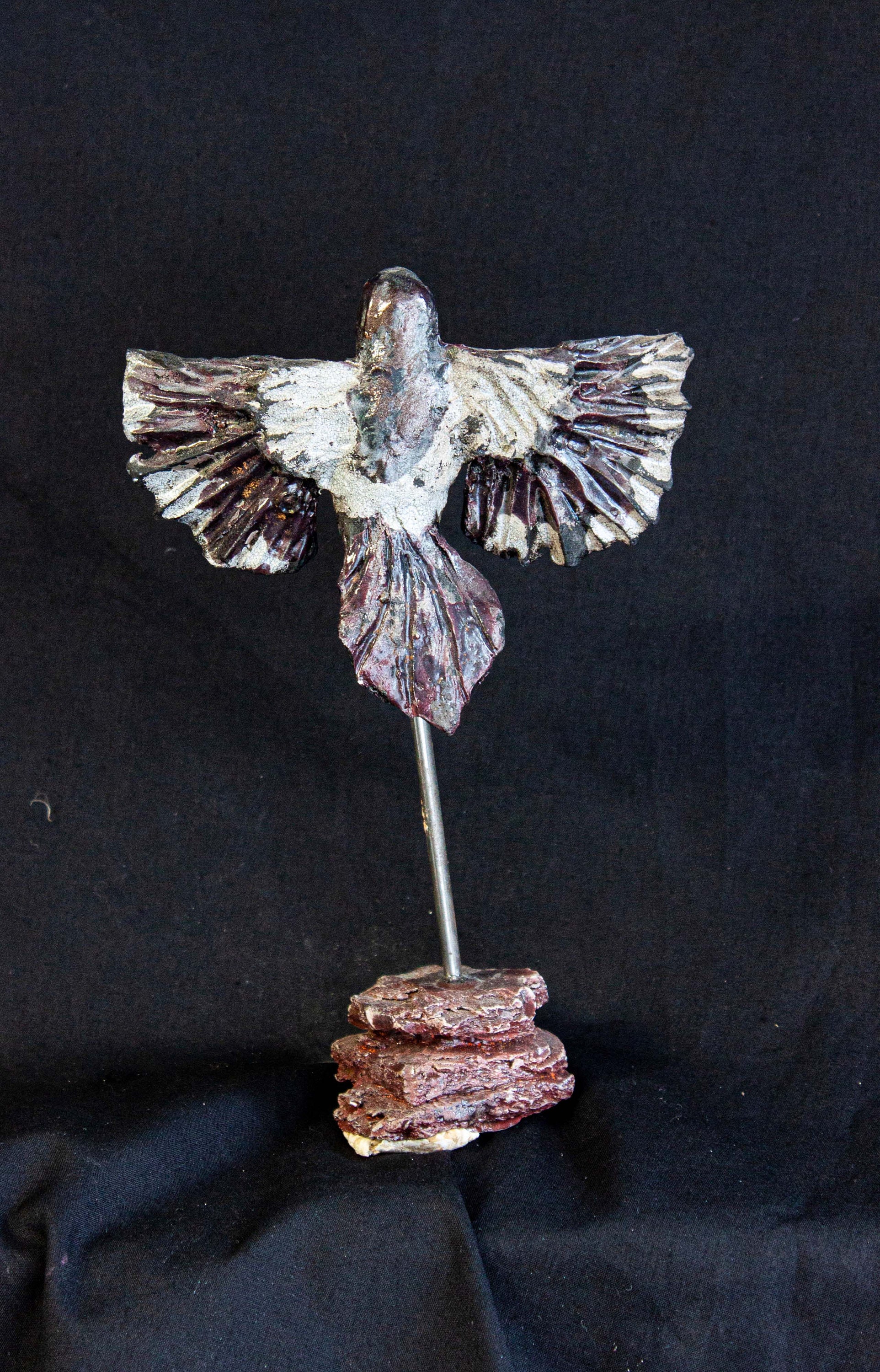 Handmade Ceramic Flying Magpie Sculpture Etsy