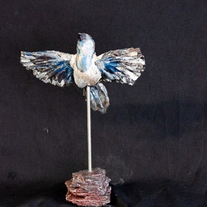 Handmade Ceramic Flying Magpie Sculpture