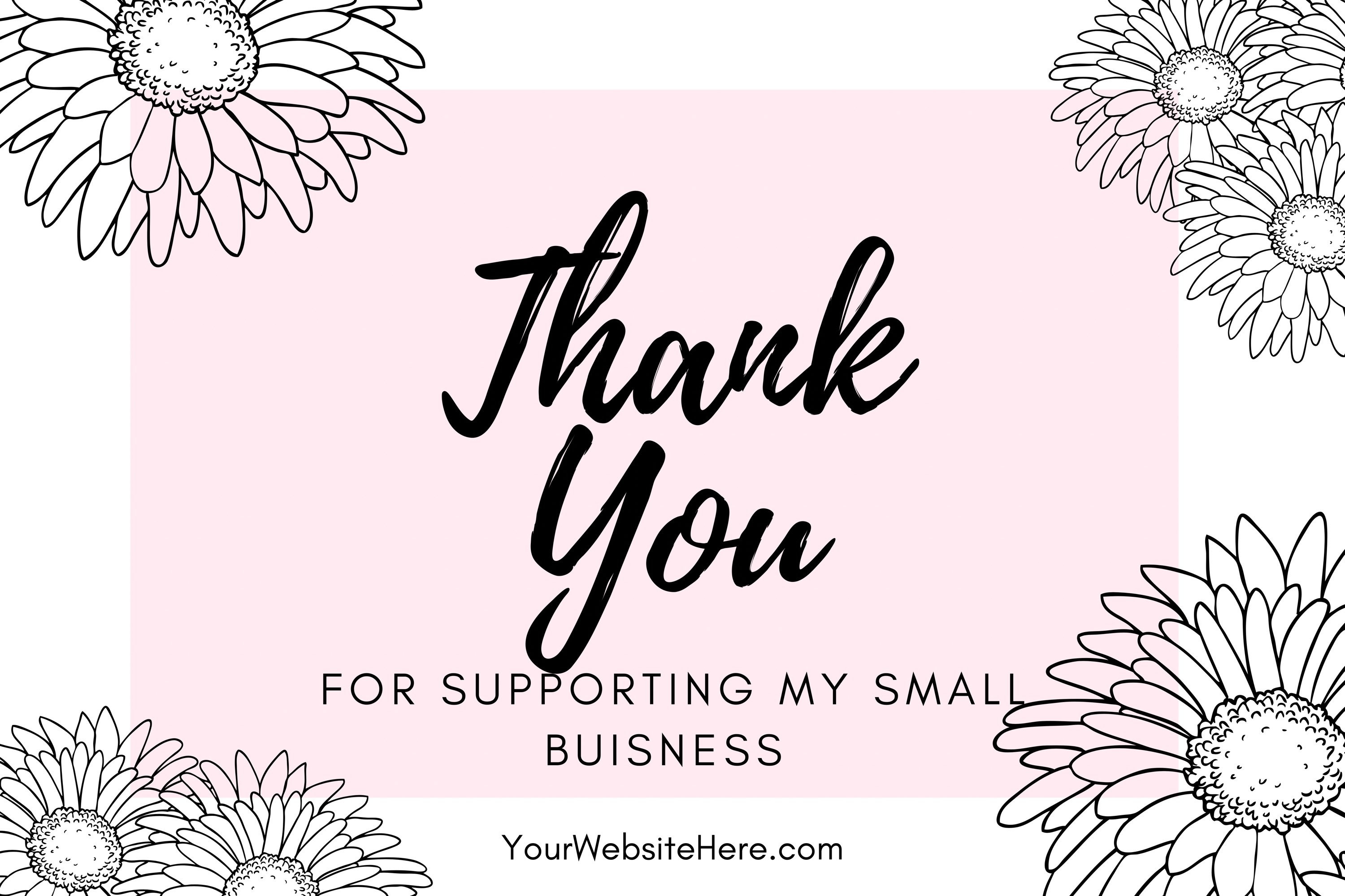 Small Business Thank You Cards Printable Pink Thank You | Etsy