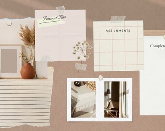 Organizer Desktop Wallpaper | Instant Download | Neutral brown | Students