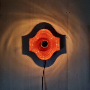 Hustadt Leuchten ceramic seventies space age wall lamp