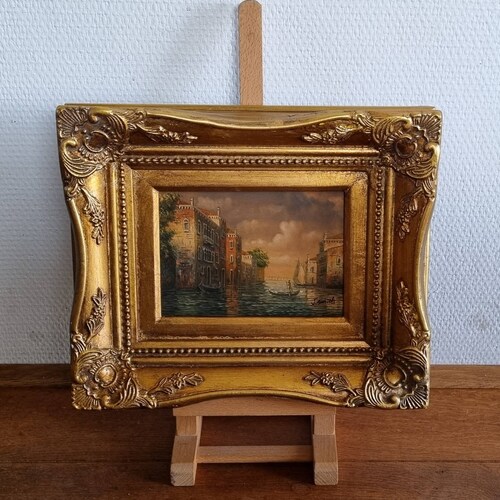 Grand Canal of shops Venice, Italy painted by J. Smith, 20th century