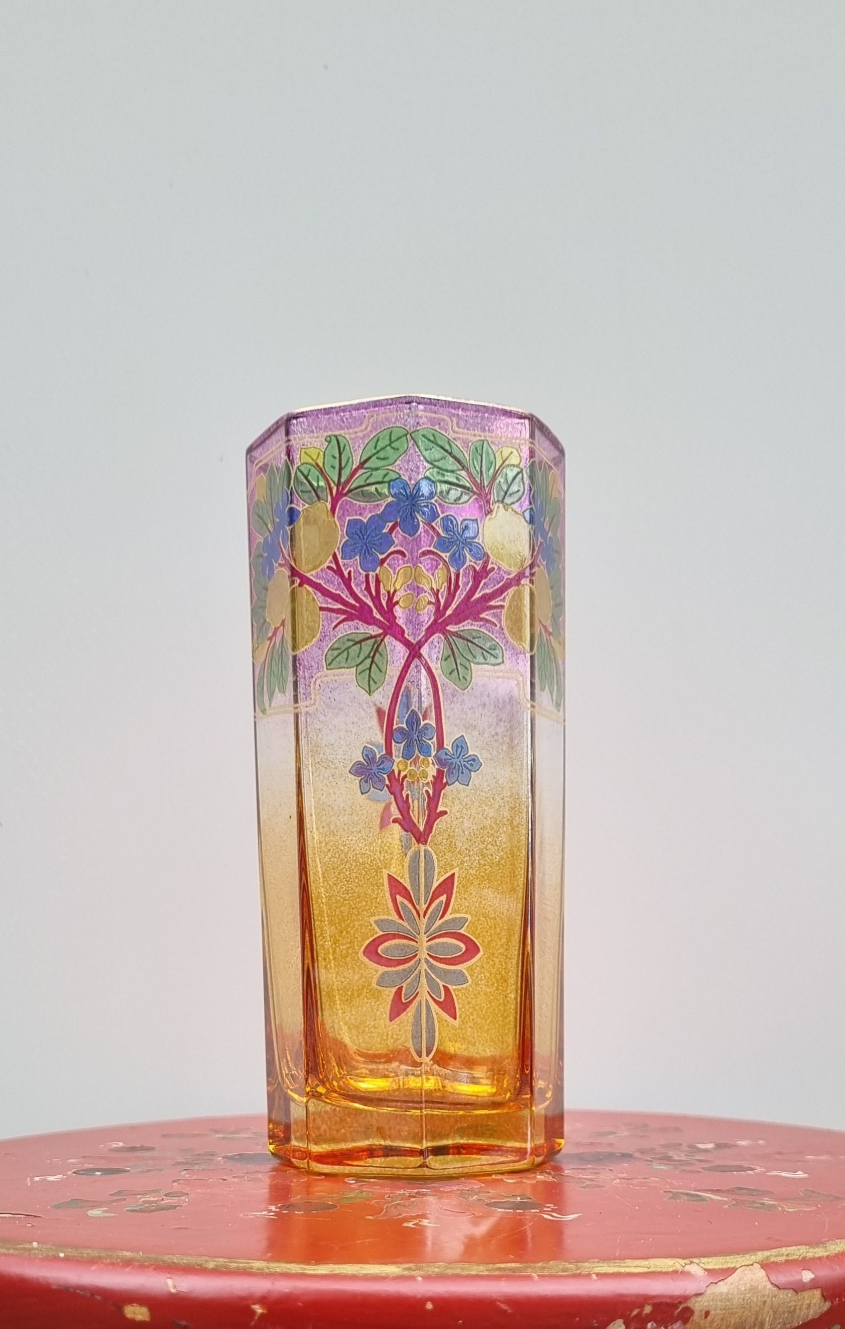 Antique 1920s Art Nouveau Painted Drinking Glass. Etsy