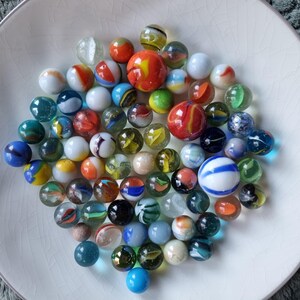 various marbles, ± 400 grams, vintage