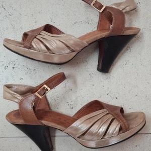Italian Chie Mihara high heels peep toe, slingback pumps size 38 / 5 / 7.5