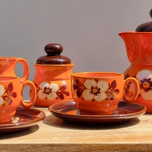 Rare Seventies Bavaria Winterling retro orange coffee set