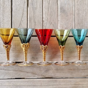 Tre Fuochi Murano colored 24K gold shots glasses