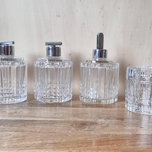 Val Saint Lambert crystal boudoir vanity toilet perfume set