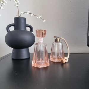 Soft pink perfume boudoir set, French art deco, early twenties