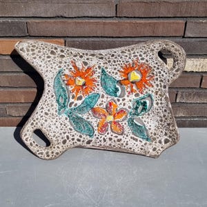 mid century Fat Lava flowers fruit bowl Vallauris France (16.5 × 12.2 inches) Wow, What A Blast!