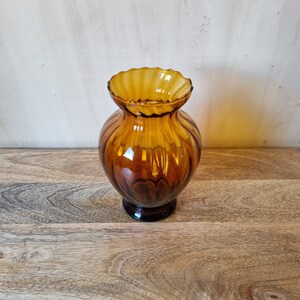 vintage amber baby swirl empoli glass vase