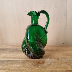 Antique rare Emerald Green And Adventurine murano jug from 1870