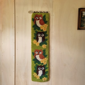retro seventies owls wall hanging