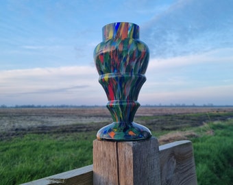 Kralik, boho Czech art deco spatter vase